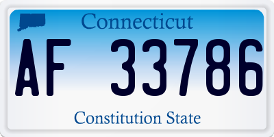 CT license plate AF33786