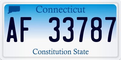 CT license plate AF33787