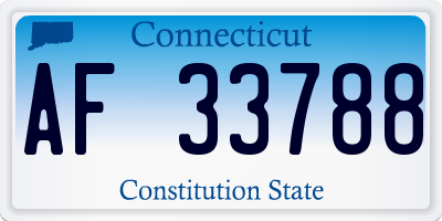 CT license plate AF33788