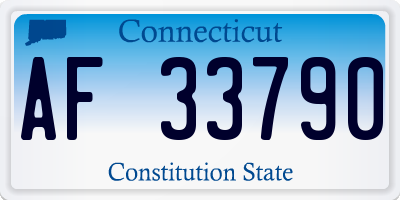 CT license plate AF33790