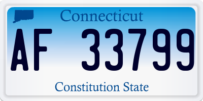 CT license plate AF33799