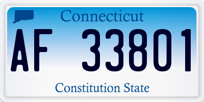 CT license plate AF33801