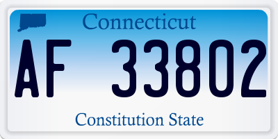 CT license plate AF33802