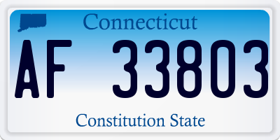 CT license plate AF33803