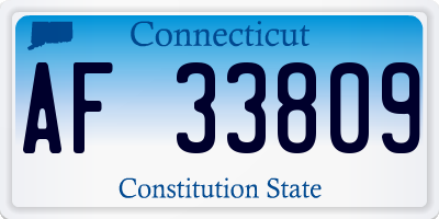 CT license plate AF33809