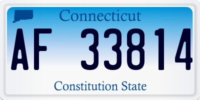 CT license plate AF33814