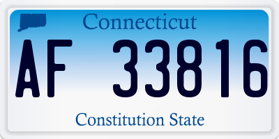 CT license plate AF33816
