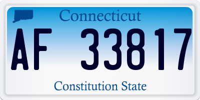 CT license plate AF33817