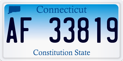 CT license plate AF33819