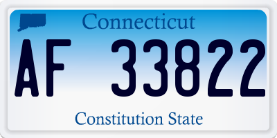 CT license plate AF33822