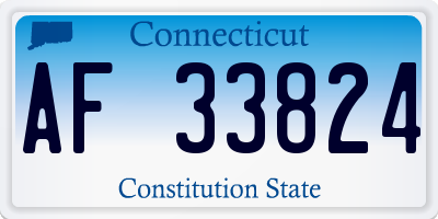 CT license plate AF33824