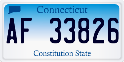 CT license plate AF33826