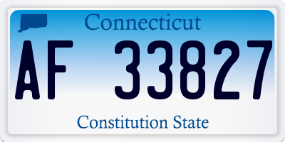 CT license plate AF33827