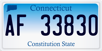 CT license plate AF33830