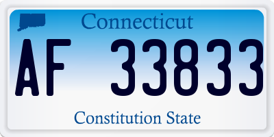 CT license plate AF33833