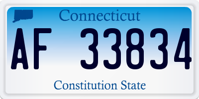 CT license plate AF33834