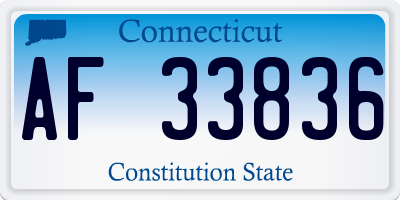 CT license plate AF33836