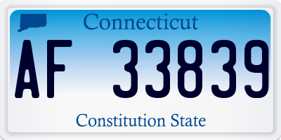 CT license plate AF33839