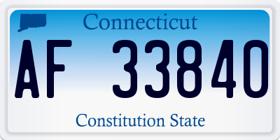CT license plate AF33840