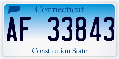 CT license plate AF33843