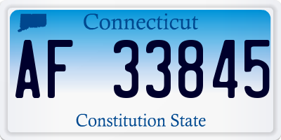CT license plate AF33845