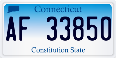 CT license plate AF33850