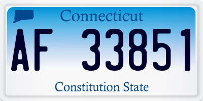 CT license plate AF33851