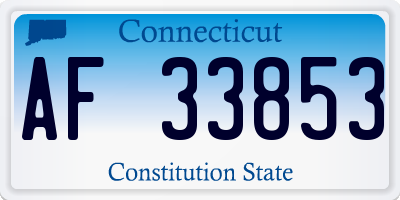 CT license plate AF33853