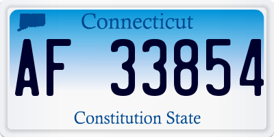 CT license plate AF33854