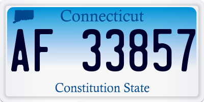 CT license plate AF33857