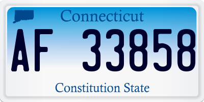 CT license plate AF33858