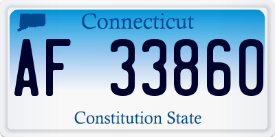 CT license plate AF33860
