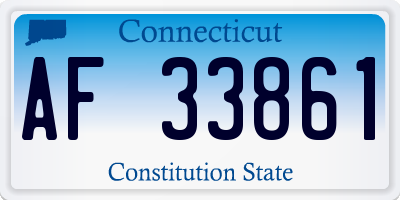 CT license plate AF33861