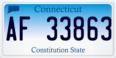 CT license plate AF33863