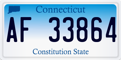 CT license plate AF33864