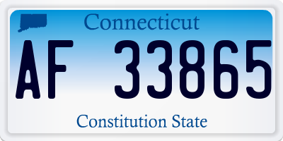 CT license plate AF33865