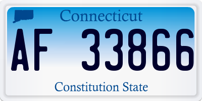 CT license plate AF33866