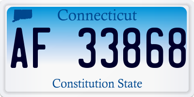 CT license plate AF33868
