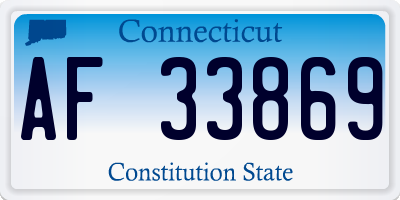CT license plate AF33869