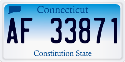 CT license plate AF33871