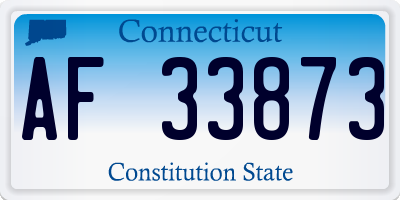 CT license plate AF33873