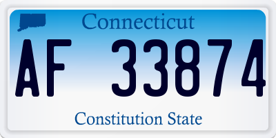 CT license plate AF33874