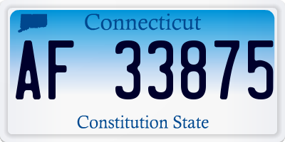 CT license plate AF33875