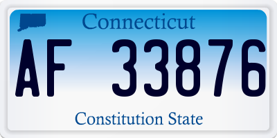 CT license plate AF33876