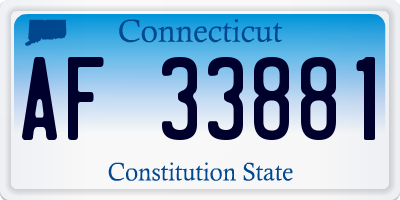 CT license plate AF33881