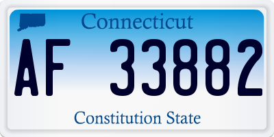 CT license plate AF33882