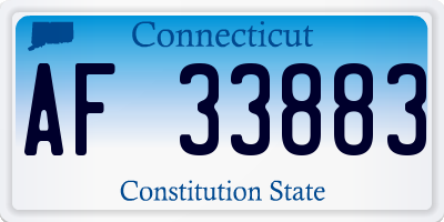 CT license plate AF33883