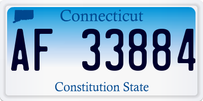 CT license plate AF33884