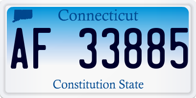 CT license plate AF33885