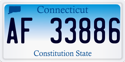 CT license plate AF33886
